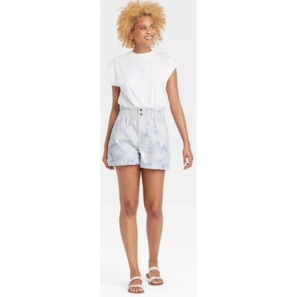 Universal Thread High rise blue cloud tie dye shorts Blue Size M - Picture 3 of 10